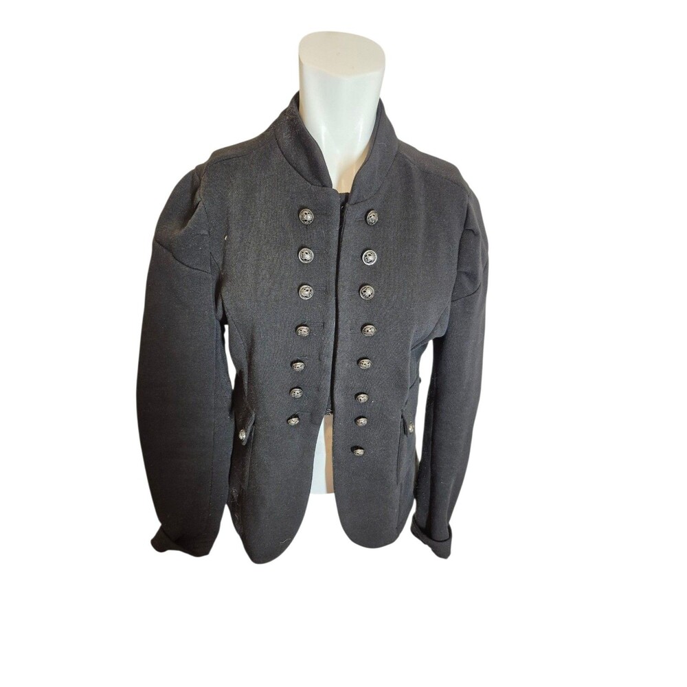 Jou Jou Military Jacket Jersey Coatigan Light Jacket Black Sz M/L